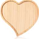 FOBSME Heart Shape Wooden Serving Platter Valentine's Day Wooden Serving Tray Heart Shape Charcuterie Board Pine Wood Snack Dish Plate for Wedding Mother's Day Housewarming Present,12.6x12.6x0.59