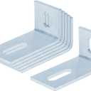 Heneng 6 Pcs Slotted L Angle Mounting Bracket, 4" x 2" x 2",Adjustable Corner Bracket,3/16" Thick