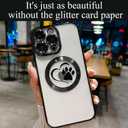 for iPhone 14 Pro Case Glitter Clear Paw Love Heart Compatible with MagSafe, Strong Magnetic Full Camera Lens Protection Soft Slim Thin Cute Bling Phone Case - Black