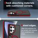 AIGOMARA Magnetic for Samsung Galaxy S25 Ultra Case with Invisible Camera Stand, [Compatible with Magsafe] [Military-Grade Protection] Slim Anti Scratch Protective Case Women Girls 6.9", Black/Red