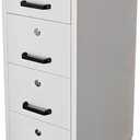 FireProof File Filing Cabinet 4-Drawer Vertical Fire Safe Box, White
