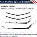 1 Pair Front Windshield Wiper Arm & 22" Blade Kit 22917501 22917502 20788071 Compatible with Cadillac Escalade GMC Yukon, Compatible with Chevrolet Suburban/Avalanche/Tahoe 2008-2013