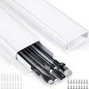 Delamu Cord Hider, 62.8in Cord Covers for 6-8 Wires on Wall, Cable Hider Cable Management, Wire Hiders for TV on Wall, Wire Covers for Cords, Cable Cover Wall, 4X L15.7 W2.36 H0.75in, White