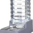 Sfozstra Dog Water Bowl Dispenser: 9L Large Automatic Gravity Pet Light Gray Water Dispenser - Stainless Steel Bowl - BPA-Free for Multiple Pets