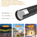 4 Pack String Light Poles for Outside, Thickened Metal Christmas Lights Hanger Pole Outdoor with Fork, Lighting Hanging Post Accessories for Patio Decor Garden Backyard Yard Outside Decorations