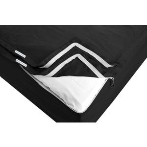 Zipper Fitted Sheet - Includes 1 Fitted Sheet Base & 2 Zip-On Sheets - Upto 16 in. Deep Pockets Twin Size Zipper Fitted Sheet - Easy to Change, Sateen Cotton 600 TC Fitted Sheet - Black