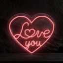 Couple Gifts Love You Neon Signs Birthday Valentine's Day Anniversary Presents for Boyfriend Girlfriends LED Light Hanging Wall Decor for Home Bedroom Bathroom Living Dining Bar Party