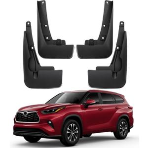 Mud Flaps Fit for Toyota Highlander 2020-2025, Not for Grand Highlander, Splash Guards Wheel Tire Protector, Mudguards Mudflap Mud Guards for 2021 2022 2023 2024 Highlander (4PCS- Rear & Front)
