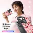 FUNMIKO for iPhone 14 Case Military-Grade Protection & Wireless Charging - Trendy Floral Design for Women Girls, Non-Slip Matte Phone Cover with Shockproof Corners - Cherry Blossom