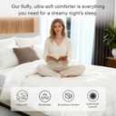 Goose Feather Down Comforter Queen Size, White 100% Cotton Duvet Insert, All Season Hotel Bedding Fluffy Cotton Comforter with Corner Tabs (White, Queen)