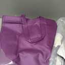 Reginary 50 Pieces Reusable Totes Bag Bulk Shopping Bags Non Woven Grocery handbag with Handles Foldable for Boutiques(Purple)