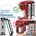 STORAGENIE Coffee Pod Holder Side Mount K Cup Pods Organizer compatible with Keurig Coffee Makers, Space Saving Kcup Storage, Perfect for Small Counters (3 Pack/For 15 K-Cups, Black)