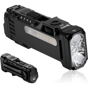WUBEN X4 EDC Flat Flashlight with RGB Light, 1500 Lumens Mini Flashlight with Tactical Switch and Magnetic, IP68 Portable Pocket Clip USB C Flash Light for Camping, Checking, Emergencies