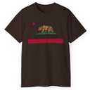 California Republic Flag Shirt Men Women Kids Toddler T-Shirt, Brown, Small 