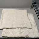 Fancy Homi 2 Packs Boho Decorative Throw Pillow Covers 18x18 Inch for Living Room Couch Bed Sofa, Rustic Modern Farmhouse Home Decor, Soft Corduroy Cream Square Cushion Case 45x45 cm (18" x 18" (Pack of 2), Cream)