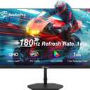 27inch Gaming Monitor QHD 2560 * 1440p, 180Hz, 2K, IPS Panel, 1ms Response Time, Adaptive sync, PC Computer Monitor, 3-Sided Frameless, Ultra Slim, 100% sRGB, Bluelight Filter, HDMI *2, DP*2