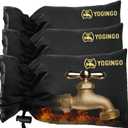 Outdoor Faucet Covers for Winter Freeze Protection, 3 Pack 6.7" x 9.5" Hose Bib Covers for Winter, Water Spigot Covers Winter Insulated, Pipe Wrap Insulation Cover Socks Faucet Freeze Protector (Black)