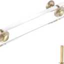 Guank 2-Pack Brass Base Crysta lacrylic Drawer Pulls,Acrylic Crystal Gold Cabinet Knob, Rectangular Kitchen Hardware Pulls, Modern armoire Hardware Pulls
