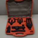 Orion Motor Tech 5-in-1 Ball Joint Separator, Pitman Arm Puller, Tie Rod End Tool Set for Front End Service, Splitter Removal Kit (RB06) (Red Case Black Puller)