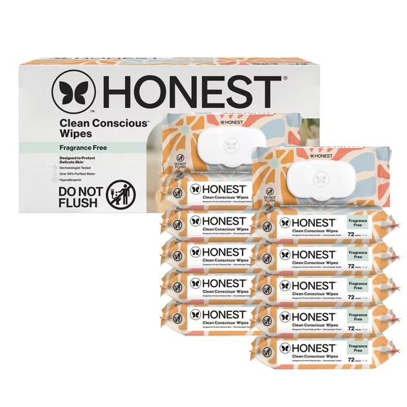 Honest clean conscious wipes, 864x 12 Packs