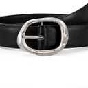 Women Leather Belt for Jeans Pants Ladies Casual Waist Belt Fashion Women Belt with Gold Buckle
