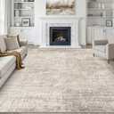 9x12 Area Rug Living Room: Washable Large Neutral Brown Rugs Abstract Soft Modern Stain Resistant Indoor Floor Non-Slip Carpet for Bedroom Nursery Kids Office Playroom Dining Room Under Table Home