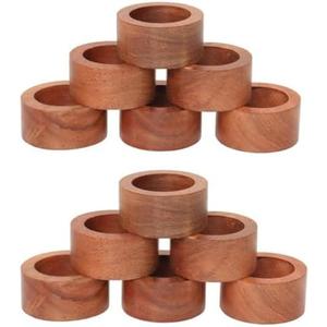 ARN CRAFT Wooden Napkin Ring for Weddings Dinner Parties or Every Day Use (Set of 12, Plane), Pack of 2
