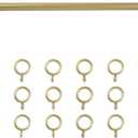 TWOPAGES Gold Adjustable Cafe Curtain Rod with Rings, Fits 28-48 Inch Kitchen Windows, Small Decorative Curtain Rod for Bathroom, French Door & Bedroom(1 Pack)