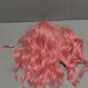 AGO Pink Wigs Short Wavy Hair Pastel Bob Wig with Bangs Shoulder Length Synthetic Hair for Women Girl Colorful Cosplay Wig Synthetic Heat Resistant Fiber for Daily Party Halloween Use(313#Pink)