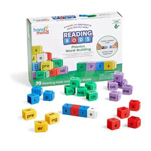 hand2mind Reading Rods Phonics Word-Building, Word Building Activities, Spelling Toys, Montessori Alphabet Letters, Reading Tools for Kids, Science of Reading Manipulatives, Phonemic Awareness
