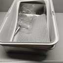 Stainless Steel Litter Box | XL Enclosed Cat Litter Boxes with Lid for Big Cats | High Sided, Anti-Urine Leakage | Non-Stick Bottom & Includes Litter Mat & Metal Scoop