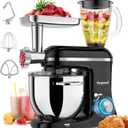 Vospeed 9 IN 1 Stand Mixer, 850W Tilt-Head Multifunctional Electric Mixer with 8 QT Stainless Steel Bowl, 1.5L Glass Jar, Meat Grinder, Hook, Whisk, Beater Dishwasher Safe (Black)