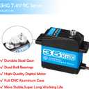 Pack of 2 RC Servo 35KG Steering Servo 7.4V Digital Motor Stainless Steel Gear High Torque Waterproof for DIY Robotic RC Cars