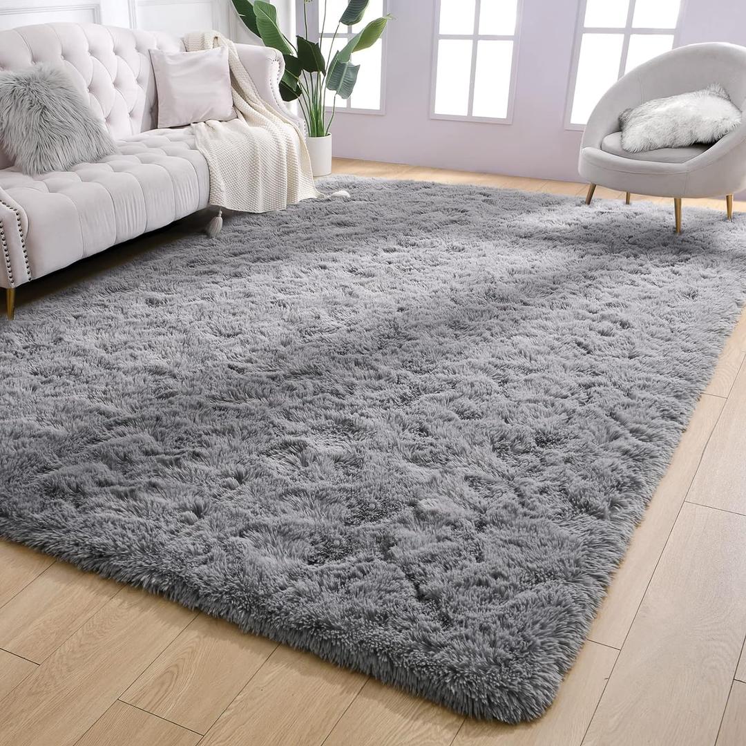 AROGAN Shag Modern Area Rug for Living Room, 6x9 Feet Washable for Bedroom, Indoor Floor Carpet, Plush Memory Foam Beside for Kids Girls Teens Room Non-Slip Decor, Grey AROGAN Shag Modern Area Rug for Living Room, 6x9 Feet Washable for Bedroom, Indoor Floor Carpet, Plush Memory Foam Beside for Kids Girls Teens Room Non-Slip Decor, Grey