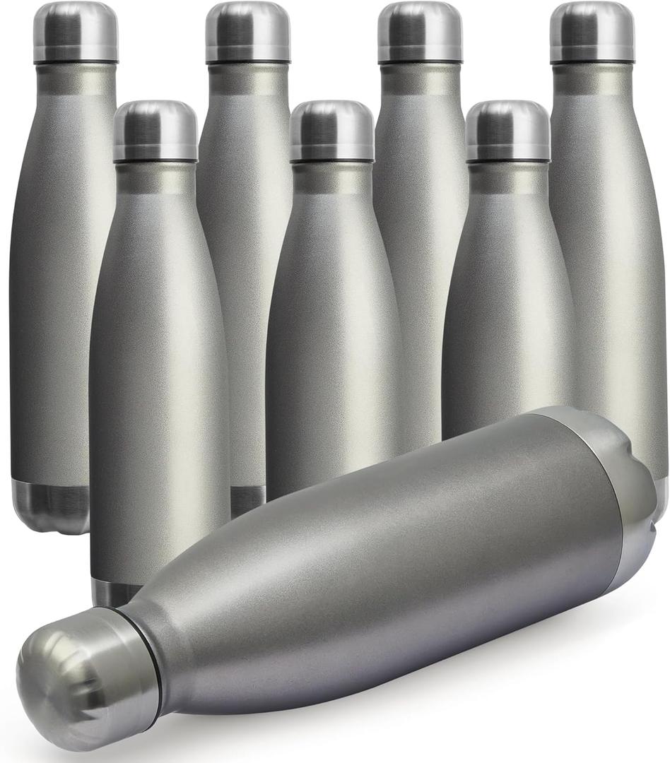 MEWAY 17oz Sport Water Bottle 8 Pack Vacuum Insulated Stainless Steel Leak-Proof Double Wall Cola Shape Water Bottle,Keep Drinks Hot & Cold (Cold Gray,8 Pack) MEWAY 17oz Sport Water Bottle 8 Pack Vacuum Insulated Stainless Steel Leak-Proof Double Wall Cola Shape Water Bottle,Keep Drinks Hot & Cold (Cold Gray,8 Pack)
