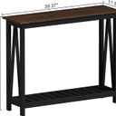 ChooChoo Console Table for Entryway Sofa Tables Living Room Farmhouse, Hallway Foyer Table Narrow with Shelf, Black, 11.8"d X 39.4"w X 31.5"h