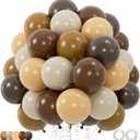 100pcs Brown Balloons Set - 12 Inch Dark Brown, Coffee, Sand White & Neutral Balloons for Boho, Safari, Cowboy, Bridal Baby Shower, Graduation Party Decoration (with 2 Ribbons)