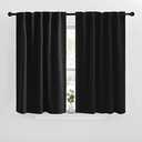 NICETOWN Halloween Short Curtains for Kitchen Window - (Black Color) W42" x L40", Double Panels, Home Decoration Light Blocking Thermal Insulated Blackout Rod Pocket & Back Loop Draperies for Cupboard