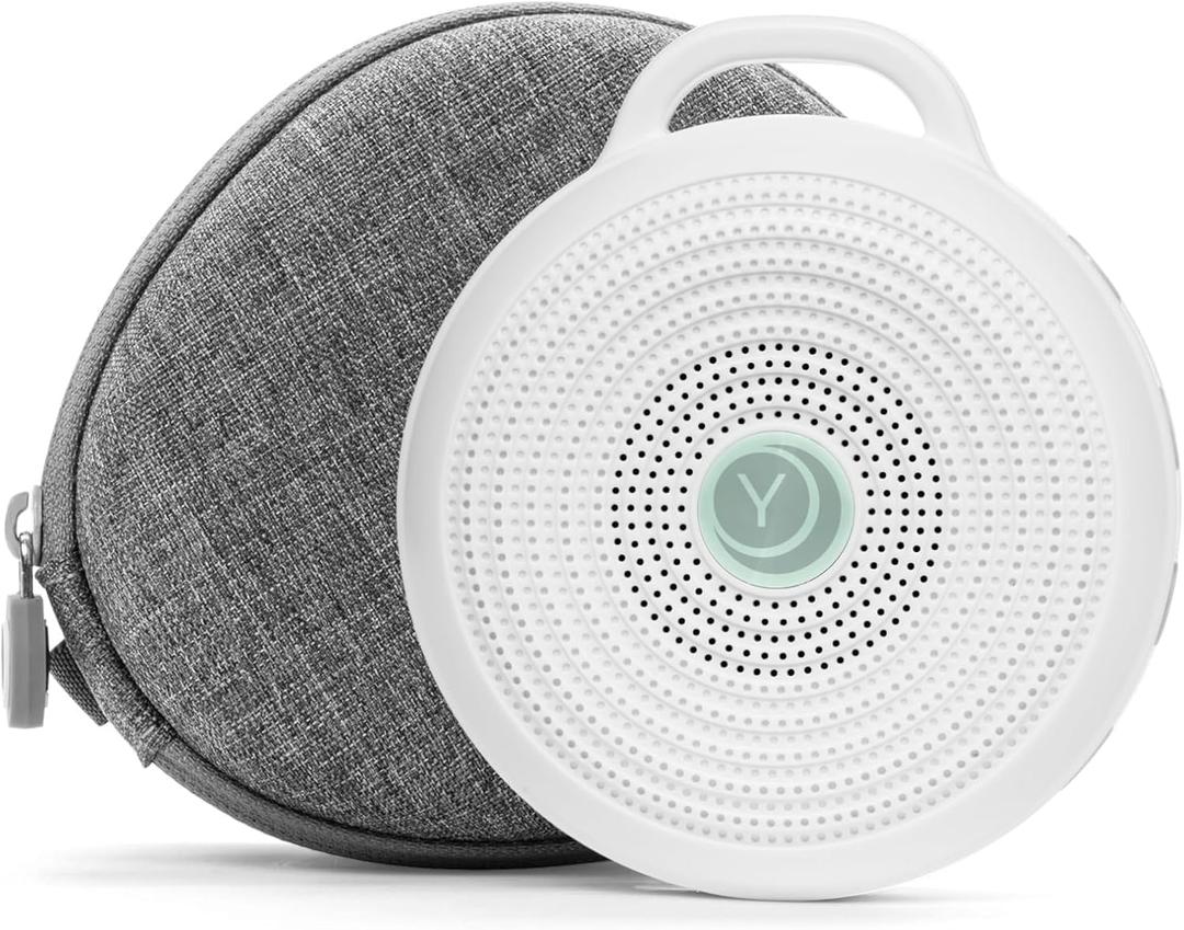 Yogasleep Rohm Portable White Noise Sound Machine + Travel Case in Grey, Sleep Therapy, Crush-Resistant Travel Case, for Adults, Kids & Baby, Noise Blocking & Office Privacy, Registry Gift