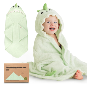 KeaBabies Organic Baby Towel with Hood for Girls, Boys  Soft, Absorbent, 100% Cotton Hooded Baby Towels for Newborns, Infants, Large Hooded Bath Towels for Babies, Kids, Toddler 13 (Draco)