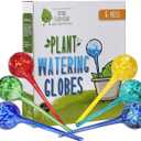 Automatic Plant Watering Globes Self Watering Planter Inserts (Set of 6) | Hands Free Multicolor Glass Bulbs | Planter Spikes to Support Indoor & Outdoor Plant Health (350ml)