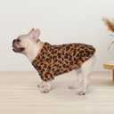 Leopard Print Dog Sweater Stretchy Fleece Dog Turtleneck Sweatshirt for Puppies & Cats, Soft & Warm Pet Winter Clothes for Small, Medium & Large Dogs (Coffee Brown, Medium/Large)