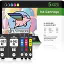 FlyPigInk 902xl Ink Cartridges for HP Printers OfficeJet Pro 6954 6960 6962 6968 6975 6978 (Black and Color, 5 Pack)