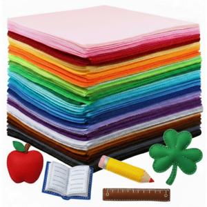 Reginary 120 Pcs, 12 x 8 Inch Felt Sheets for Craft 40 Assorted Color Felt Squares Stiff Paper for St Patrick's Day Easter Day DIY Craft Sewing Patchwork (Classic)