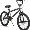 JOYSTAR 20 Inch Kids BMX Bike for Boys and Girls Age 7-12 | Freestyle Bicycle for Beginner Level Riders with Dual Hand Brakes & 2 Pegs | 20" Kids Bike (Black)