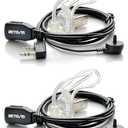 Retevis Walkie Talkie Earpiece with Mic, Comfortable Acoustic Tube, for RT22 RT68 RT21 H-777 RT86A, Compatible with Kenwood Baofeng BF-888S BF-T26 Pxton Walkie Talkies, Surveillance Headset(2 Pack)