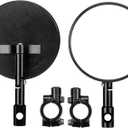 KEMIMOTO Premium Billet Aluminum Motorcycle Mirrors, 7/8'' Handlebar Mount, Compatible with E-Bikes, Scooters, ATVs, and UTVs