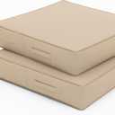 Patio Chair Cushions 24 X 24 X 5 Inch Waterproof Outdoor Seat Cushions for Patio Furniture, Outdoor Sofa Couch Pads with Ties & Handle, Set of 2, Sand