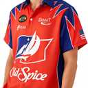 Ricky Bobby Shirt Talladega Nights Costume Racing Button Down Short Sleeve Shirt (XXL)