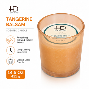 HD DESIGNS Tangerine Balsam Scented Candle 14.5 OZ